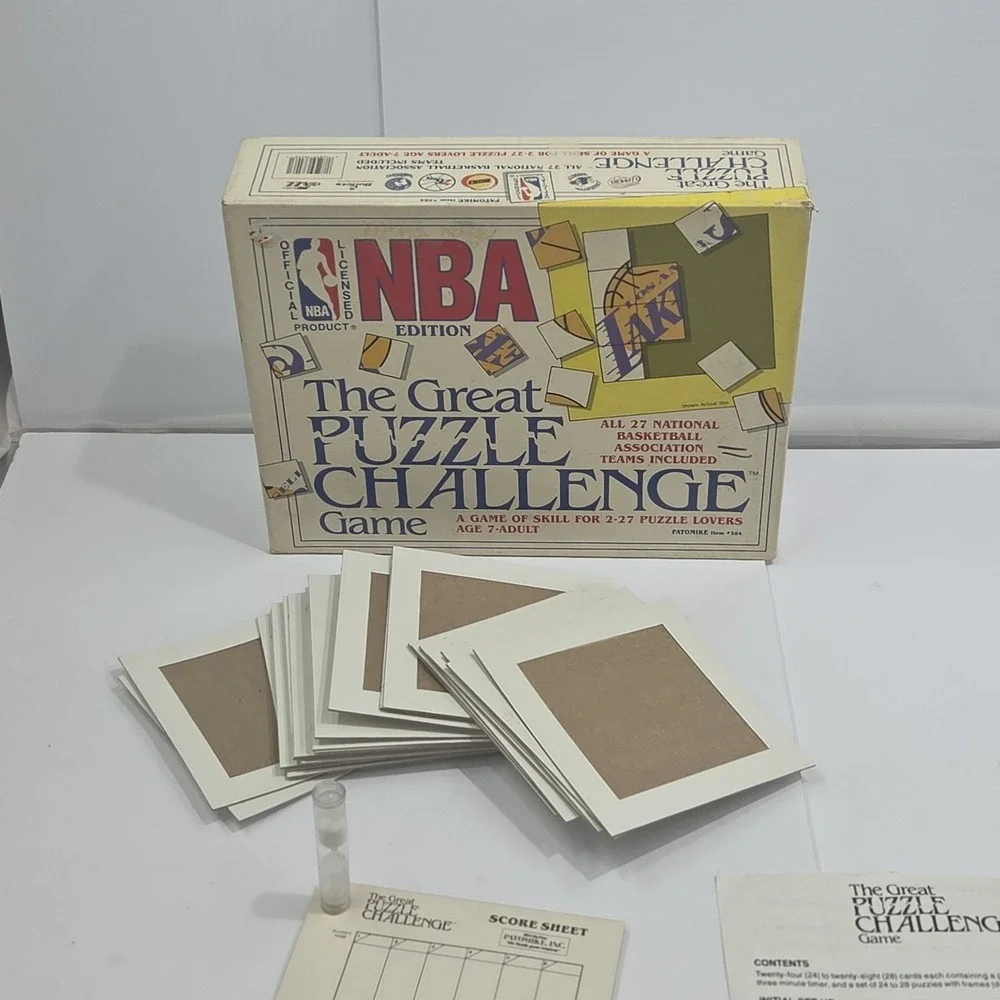 1989 NBA Edition The Great Puzzle Challenge Patomike‎ 27 Team Logos Vtg Complete